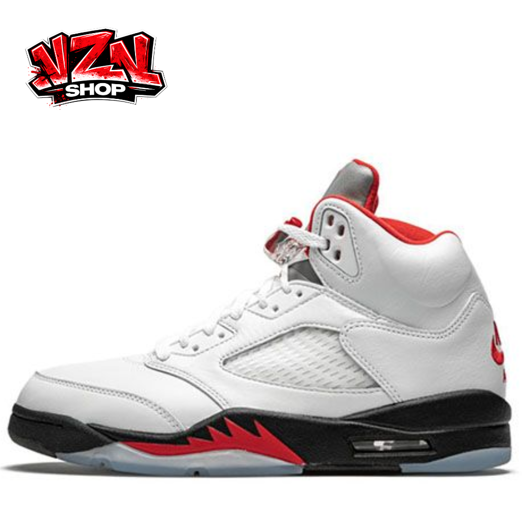 Air Jordan 5- Fire Red Silver Tongue